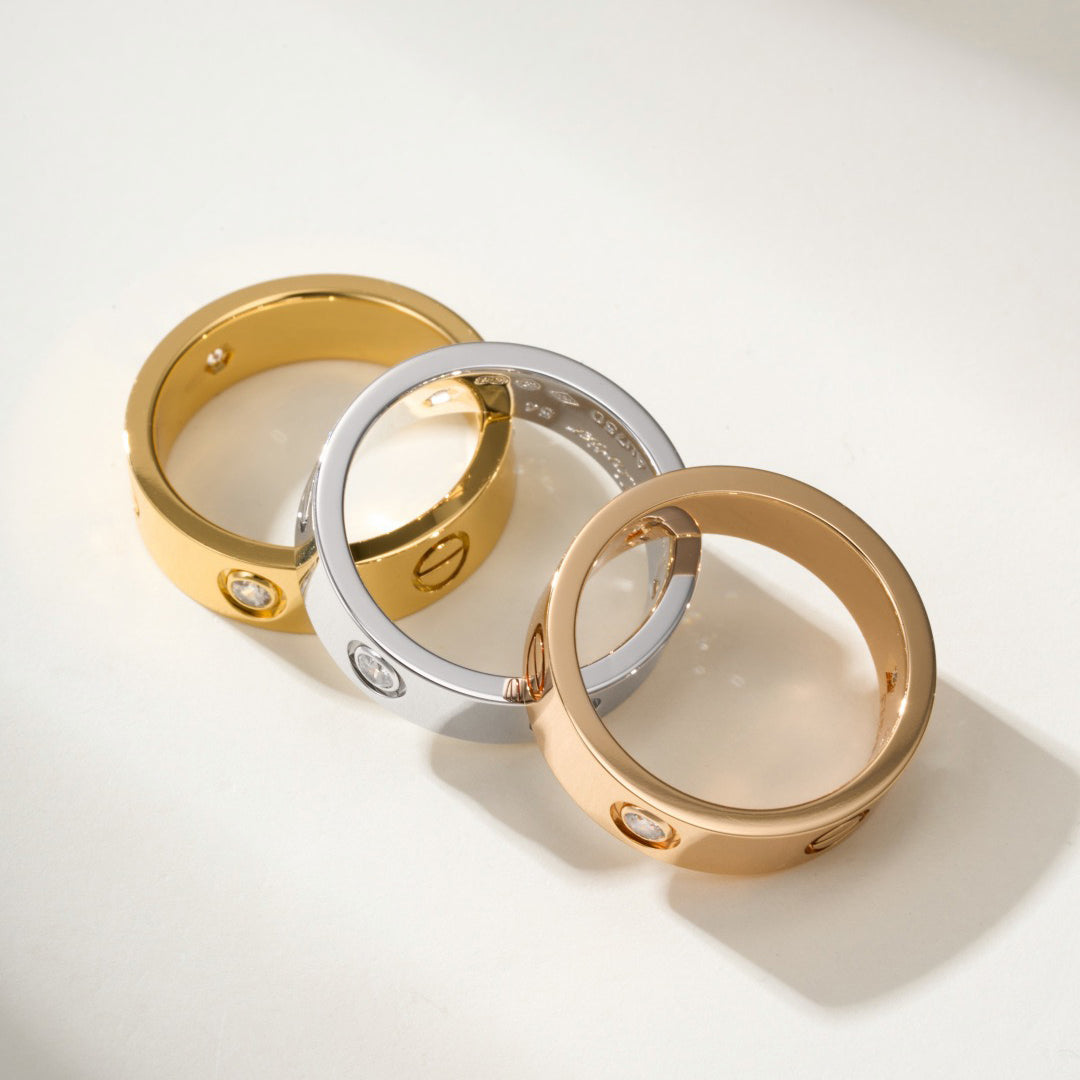 [Dawnora Jewelry]LOVE 4MM 1 DIAMOND RING