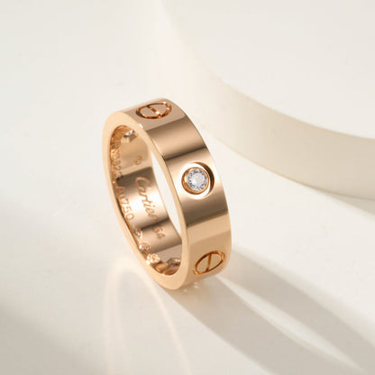 [Dawnora Jewelry]LOVE 4MM 1 DIAMOND RING