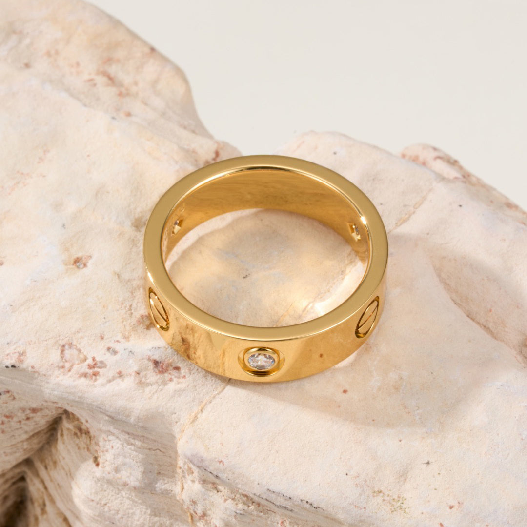 [Dawnora Jewelry]LOVE 4MM 1 DIAMOND RING