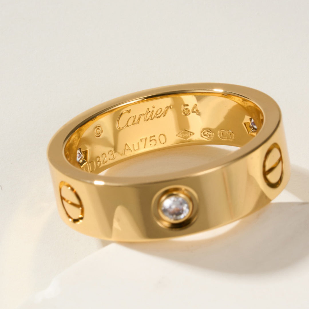 [Dawnora Jewelry]LOVE 4MM 1 DIAMOND RING