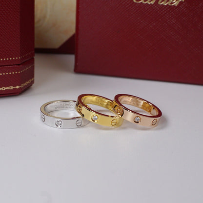 [Dawnora Jewelry]LOVE 4MM 1 DIAMOND RING