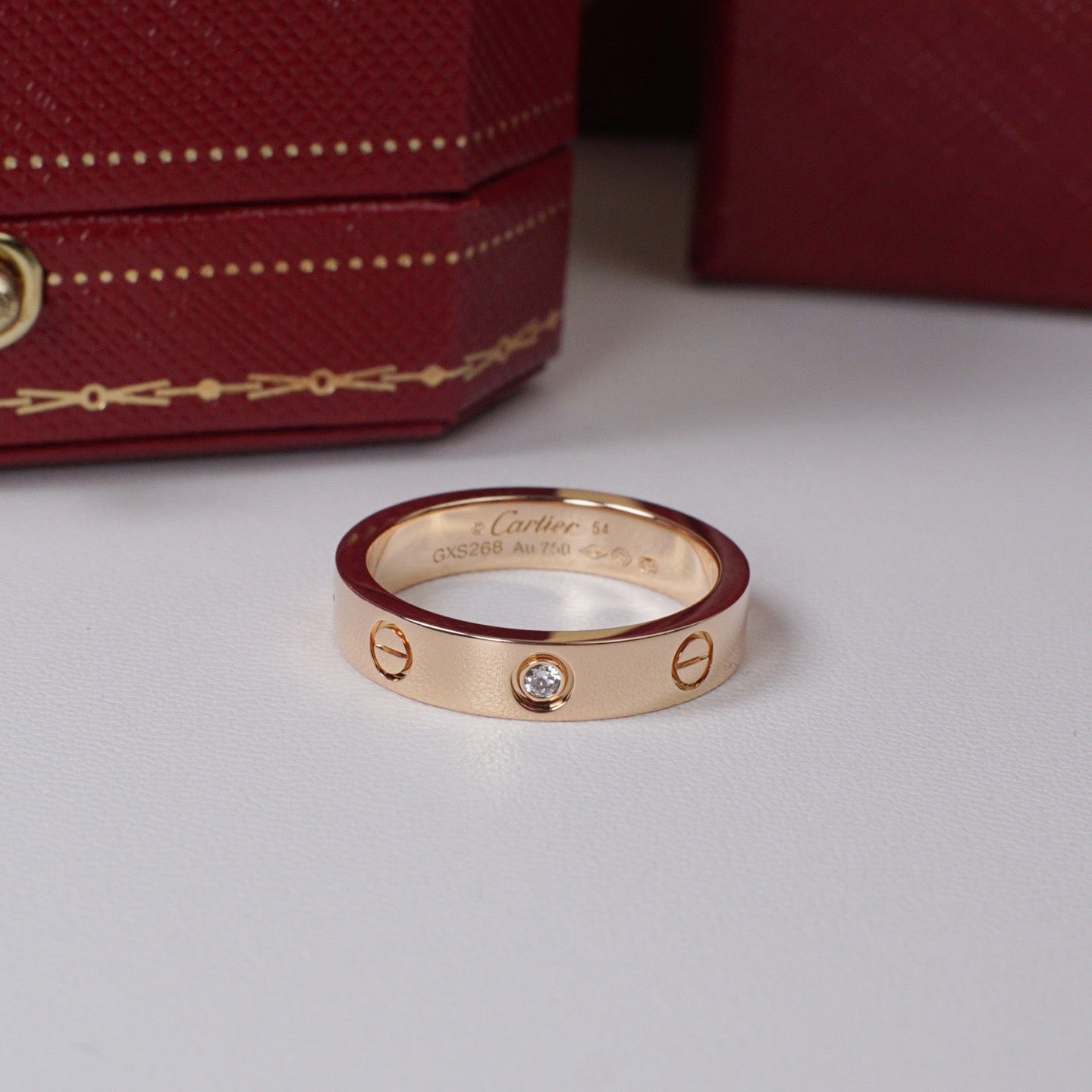 [Dawnora Jewelry]LOVE 4MM 1 DIAMOND RING