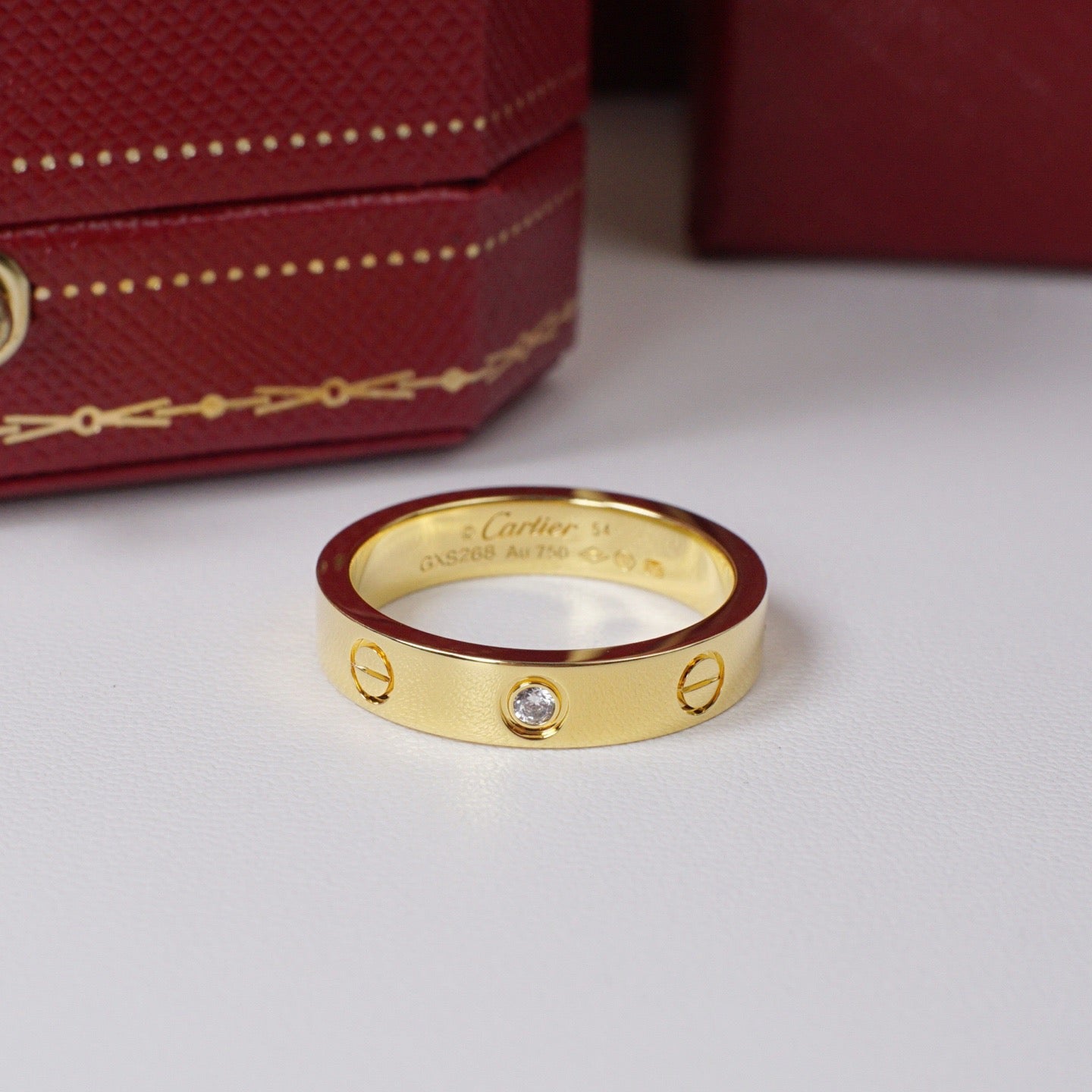 [Dawnora Jewelry]LOVE 4MM 1 DIAMOND RING