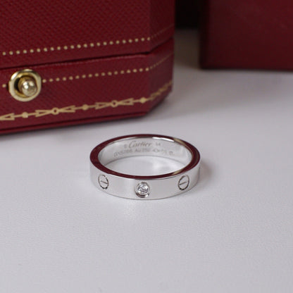 [Dawnora Jewelry]LOVE 4MM 1 DIAMOND RING
