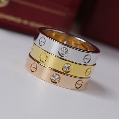 [Dawnora Jewelry]LOVE 4MM 1 DIAMOND RING