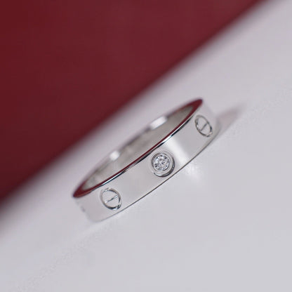 [Dawnora Jewelry]LOVE 4MM 1 DIAMOND RING