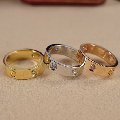 [Dawnora Jewelry]LOVE 5.5MM 3 DIAMOND RING