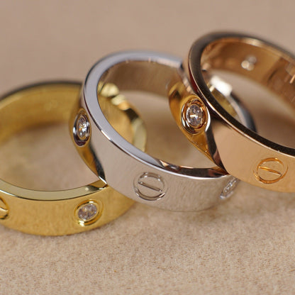 [Dawnora Jewelry]LOVE 5.5MM 3 DIAMOND RING