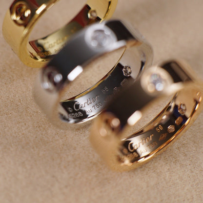 [Dawnora Jewelry]LOVE 5.5MM 3 DIAMOND RING