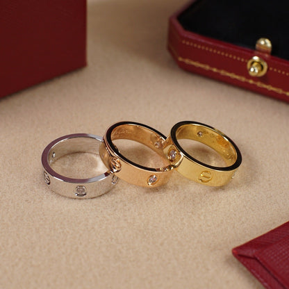 [Dawnora Jewelry]LOVE 5.5MM 3 DIAMOND RING