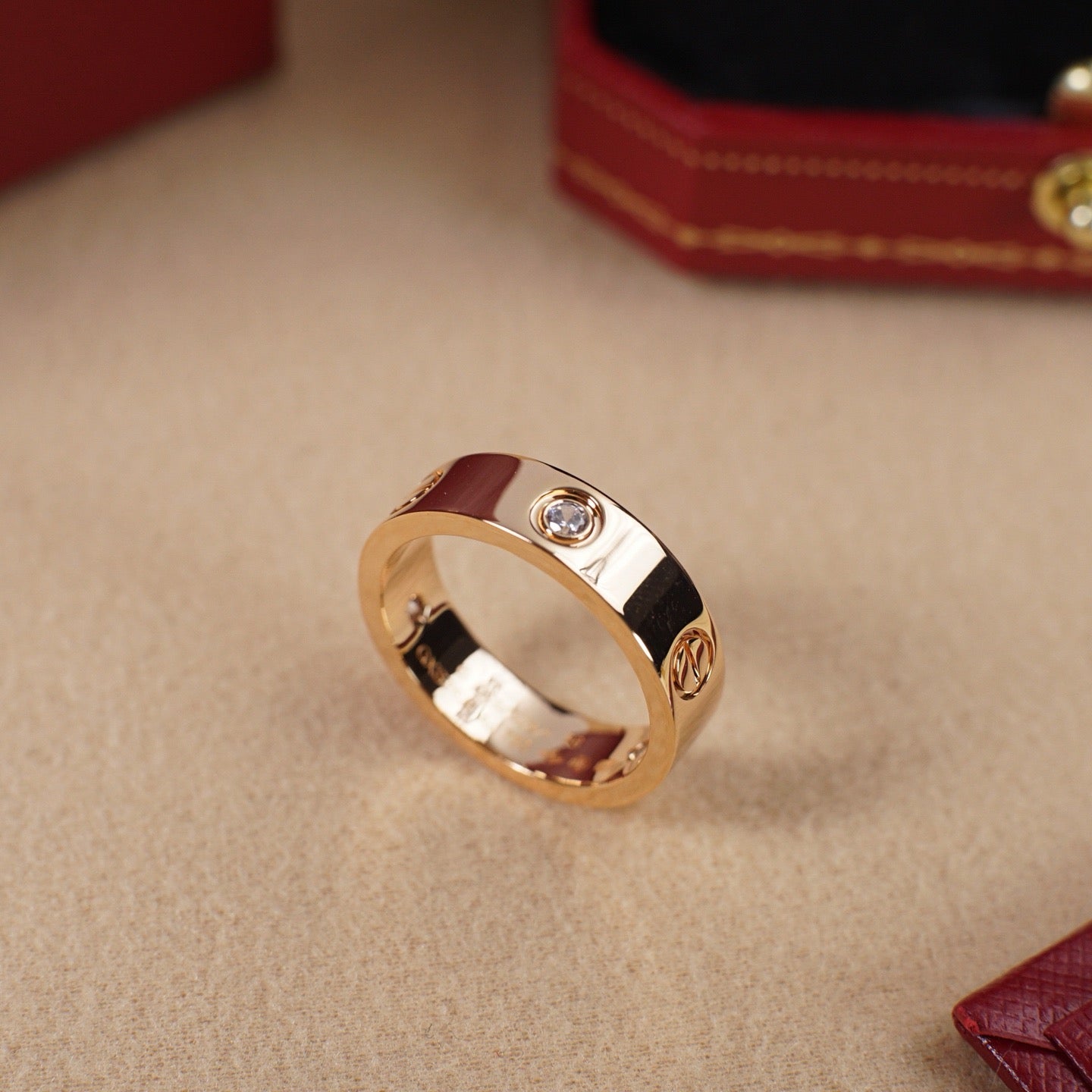 [Dawnora Jewelry]LOVE 5.5MM 3 DIAMOND RING