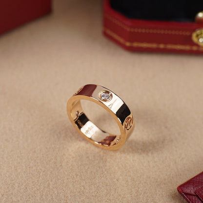 [Dawnora Jewelry]LOVE 5.5MM 3 DIAMOND RING