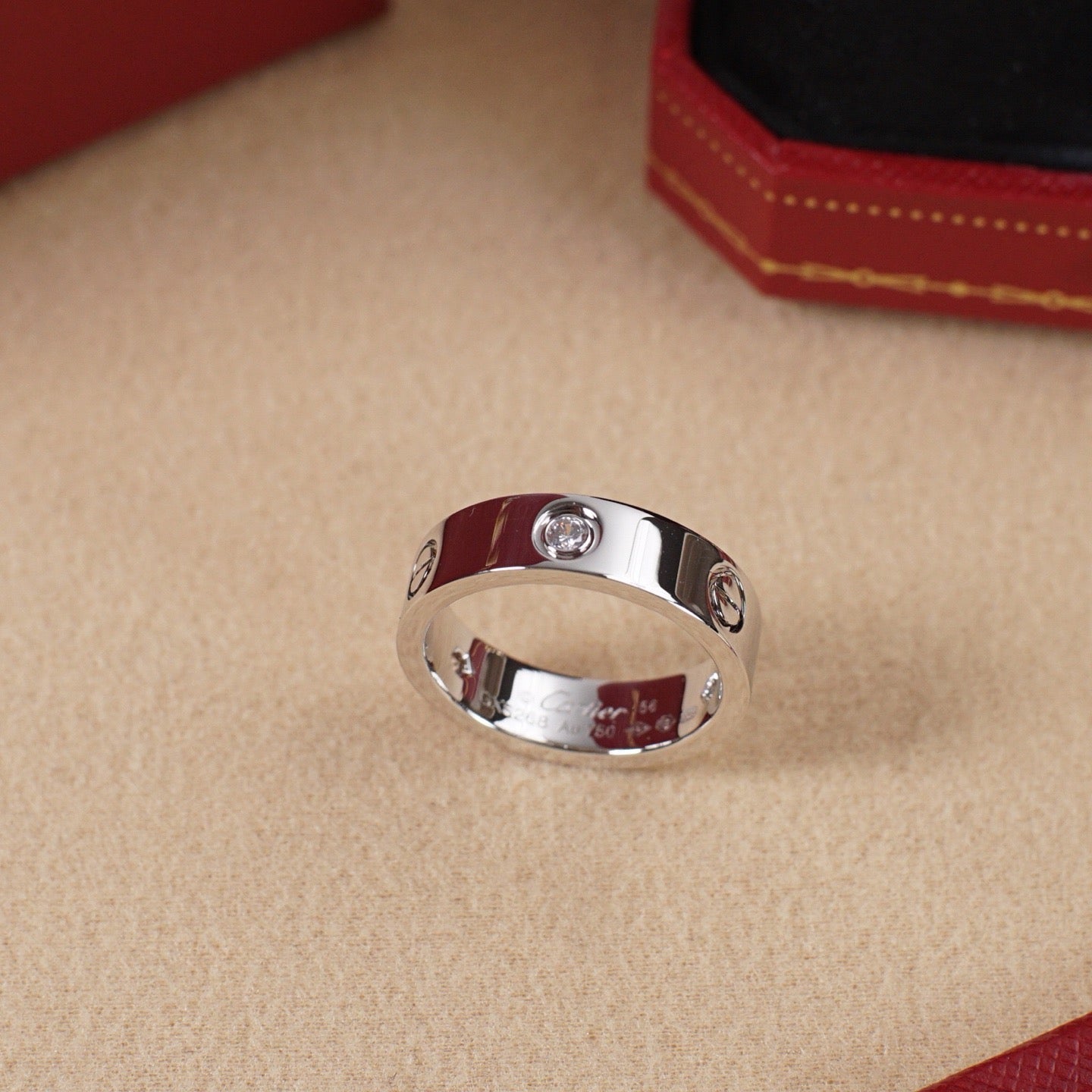 [Dawnora Jewelry]LOVE 5.5MM 3 DIAMOND RING