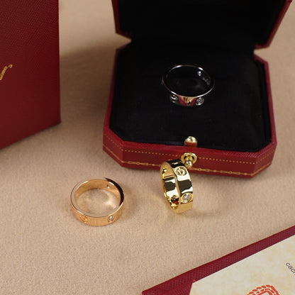 [Dawnora Jewelry]LOVE 5.5MM 3 DIAMOND RING