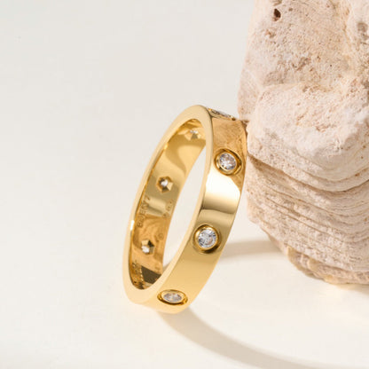 [Dawnora Jewelry]LOVE 4MM 8 DIAMOND RING