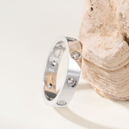 [Dawnora Jewelry]LOVE 4MM 8 DIAMOND RING