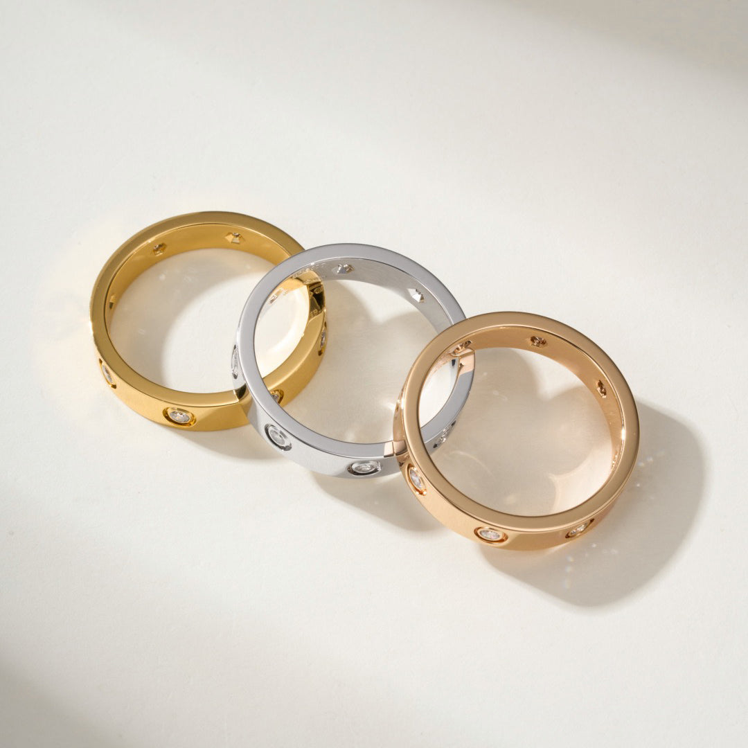 [Dawnora Jewelry]LOVE 4MM 8 DIAMOND RING
