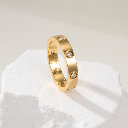 [Dawnora Jewelry]LOVE 4MM 8 DIAMOND RING