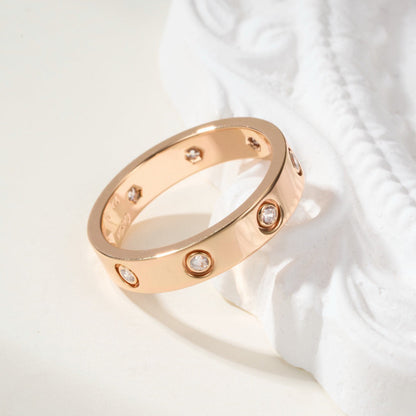 [Dawnora Jewelry]LOVE 4MM 8 DIAMOND RING