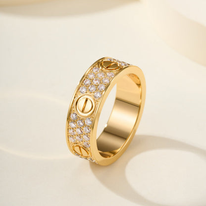 [Dawnora Jewelry]LOVE RING 5.5MM DIAMONDS PAVED