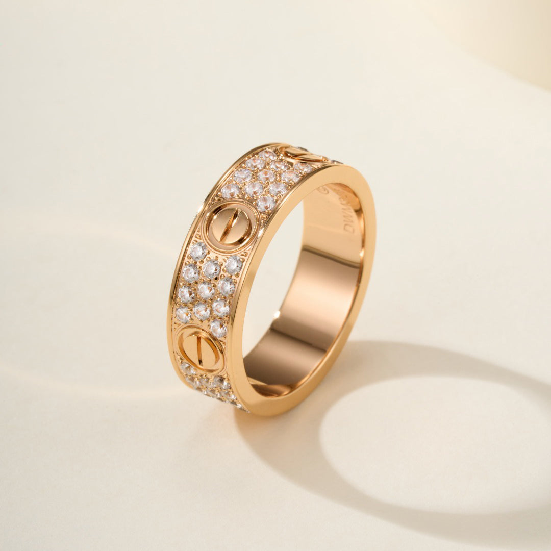 [Dawnora Jewelry]LOVE RING 5.5MM DIAMONDS PAVED