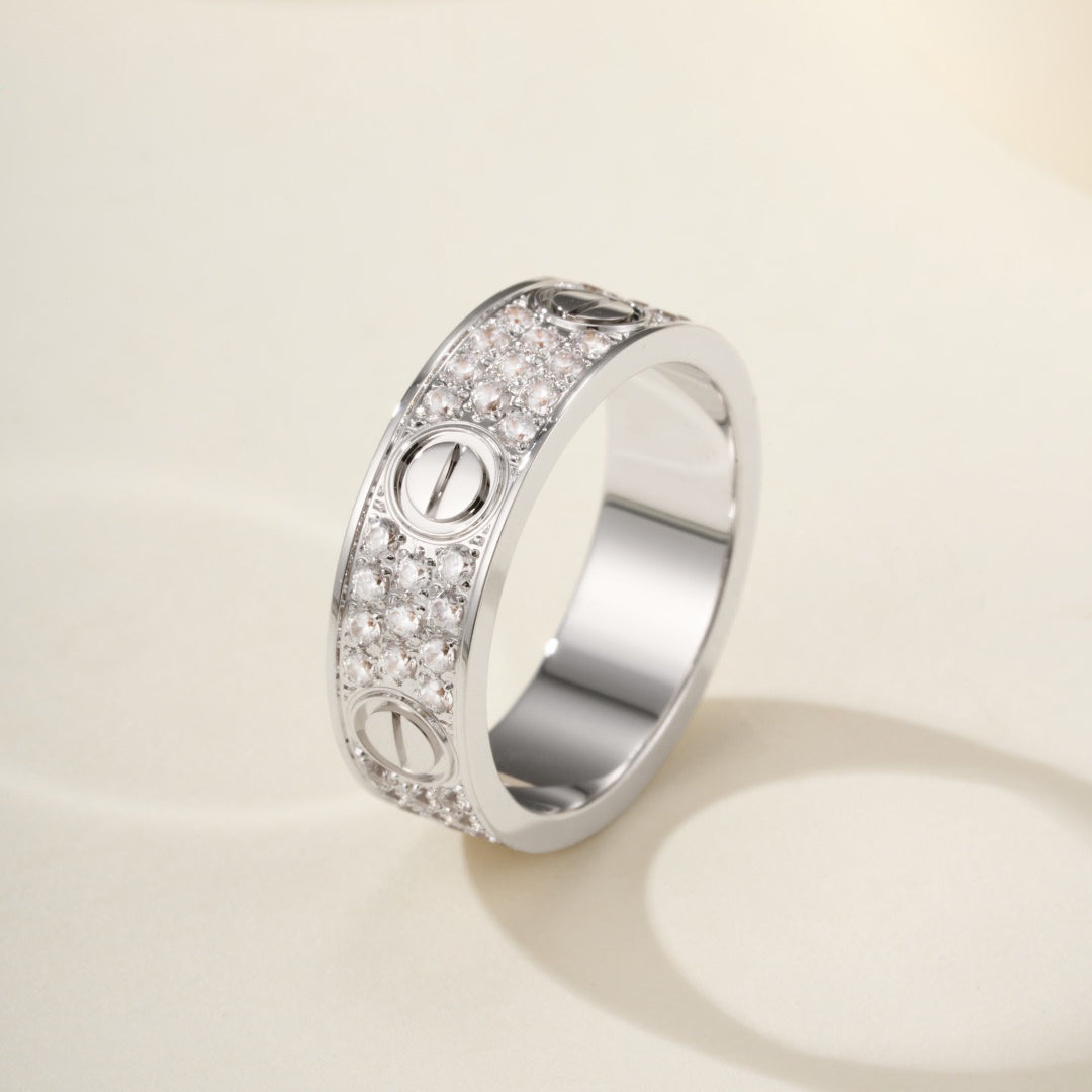 [Dawnora Jewelry]LOVE RING 5.5MM DIAMONDS PAVED