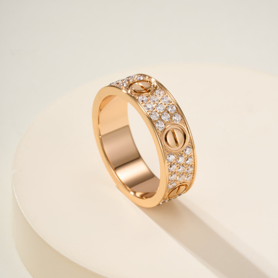 [Dawnora Jewelry]LOVE RING 5.5MM DIAMONDS PAVED