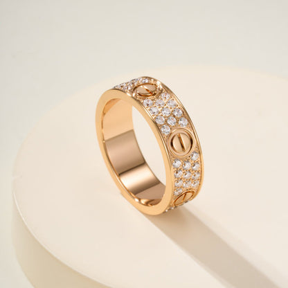 [Dawnora Jewelry]LOVE RING 5.5MM DIAMONDS PAVED