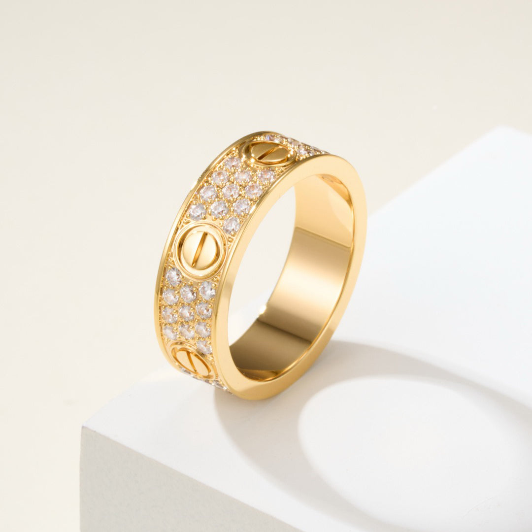 [Dawnora Jewelry]LOVE RING 5.5MM DIAMONDS PAVED