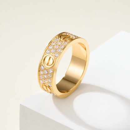 [Dawnora Jewelry]LOVE RING 5.5MM DIAMONDS PAVED