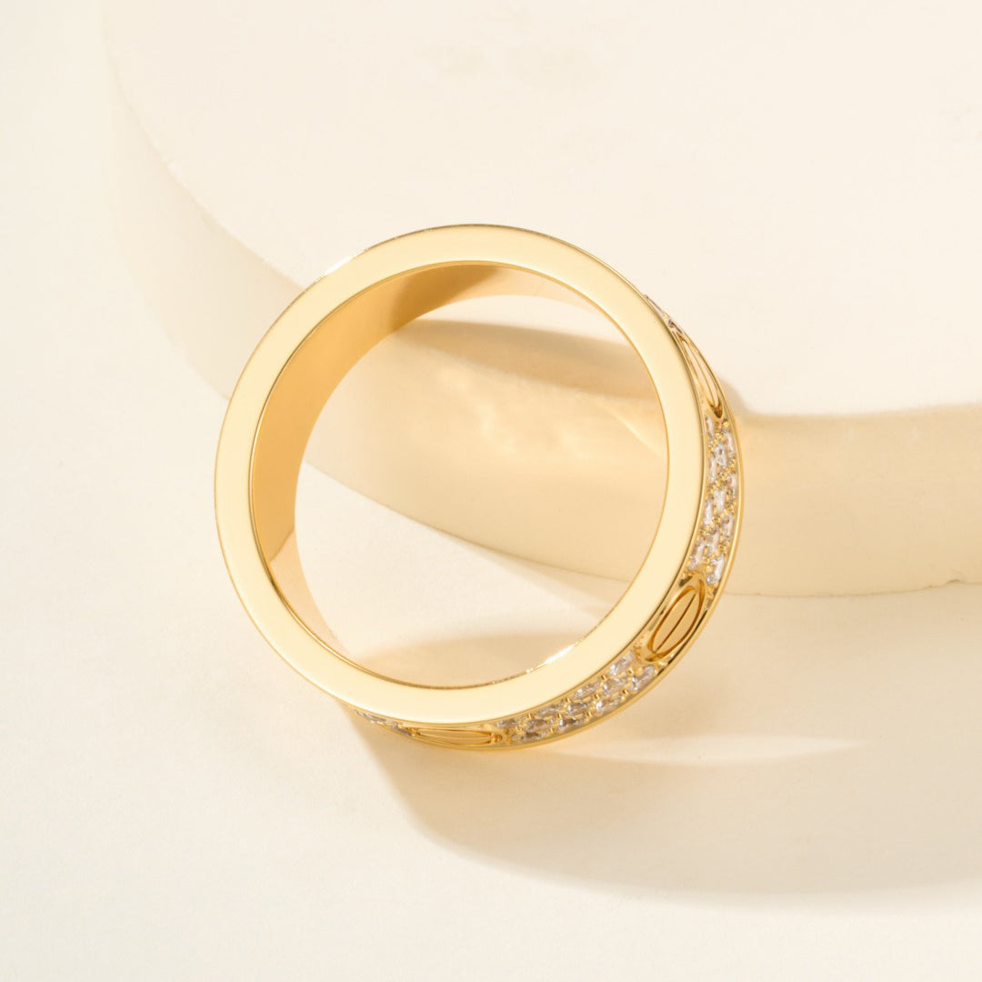 [Dawnora Jewelry]LOVE RING 5.5MM DIAMONDS PAVED