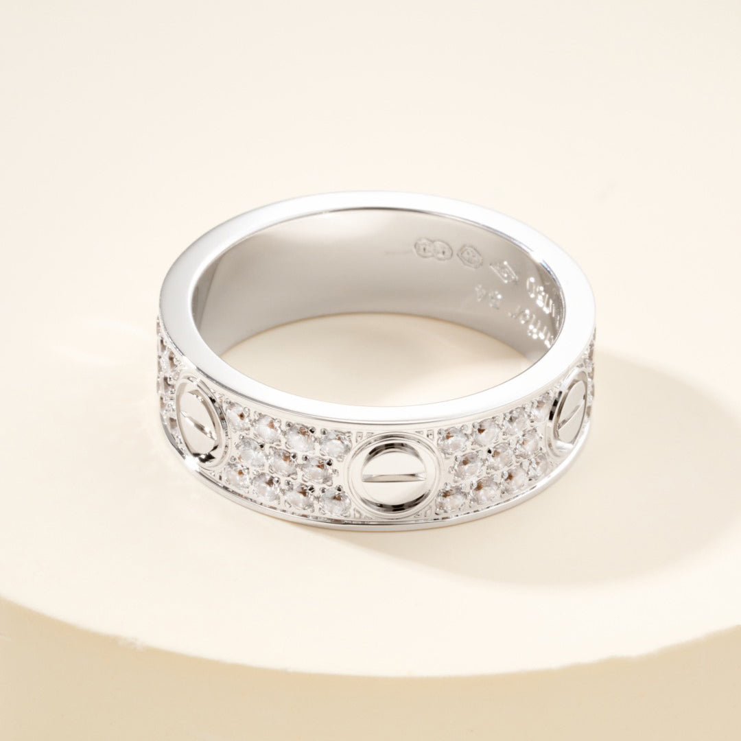 [Dawnora Jewelry]LOVE RING 5.5MM DIAMONDS PAVED