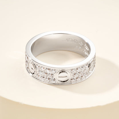 [Dawnora Jewelry]LOVE RING 5.5MM DIAMONDS PAVED