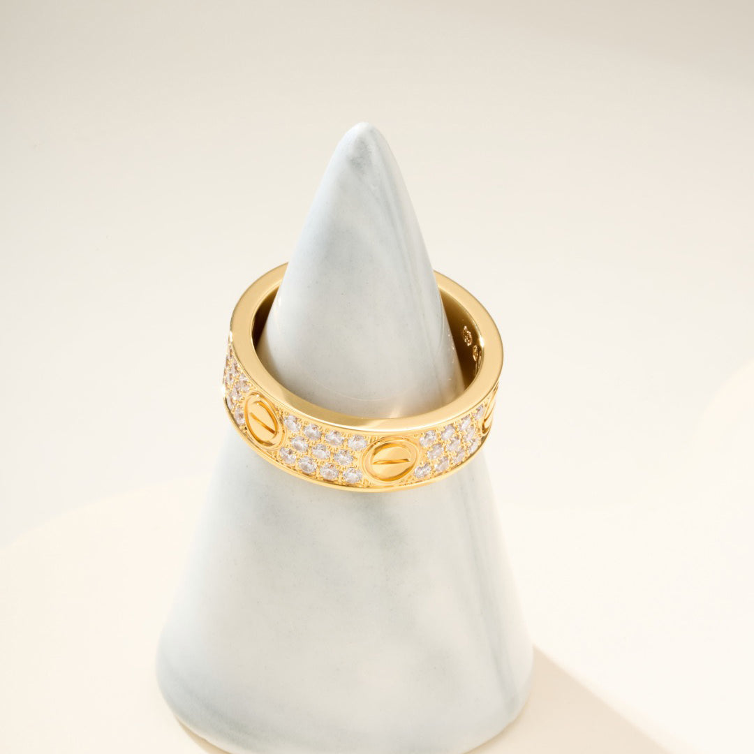 [Dawnora Jewelry]LOVE RING 5.5MM DIAMONDS PAVED