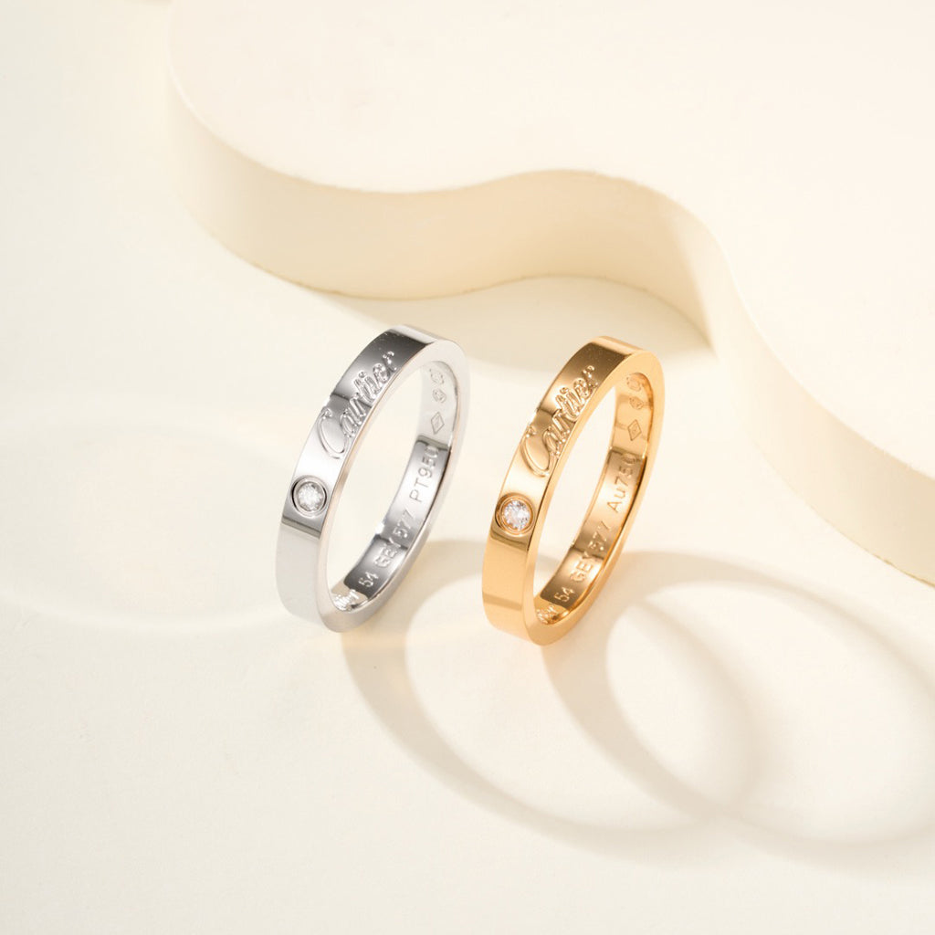 [Dawnora Jewelry]LOVE RING 4MM 1 DIAMOND