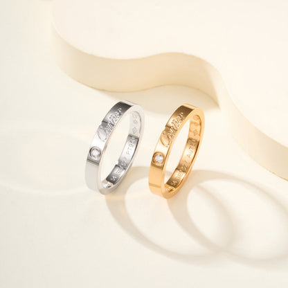 [Dawnora Jewelry]LOVE RING 4MM 1 DIAMOND