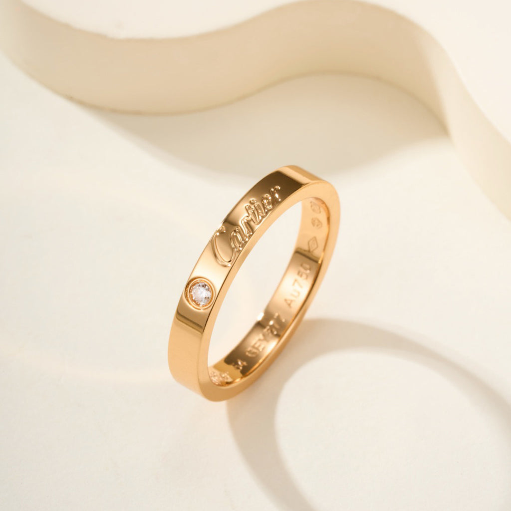 [Dawnora Jewelry]LOVE RING 4MM 1 DIAMOND