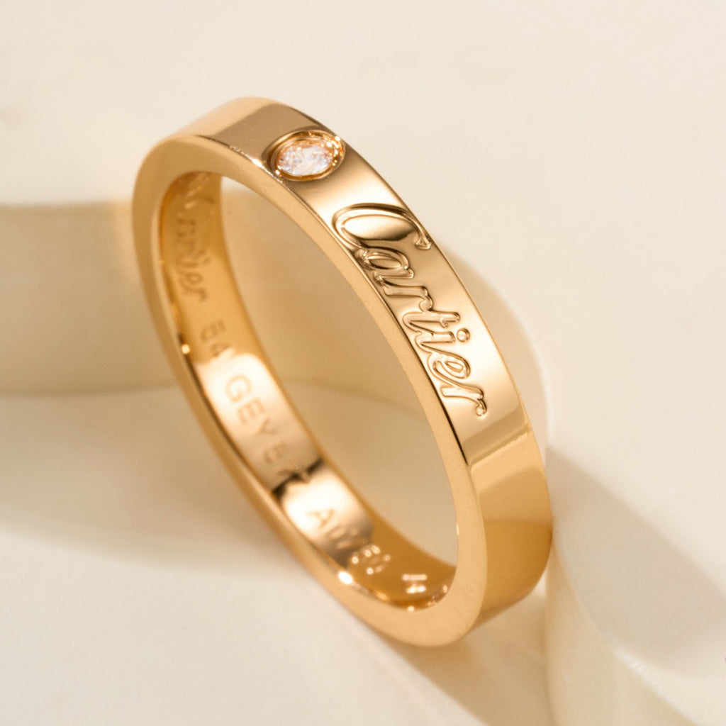 [Dawnora Jewelry]LOVE RING 4MM 1 DIAMOND