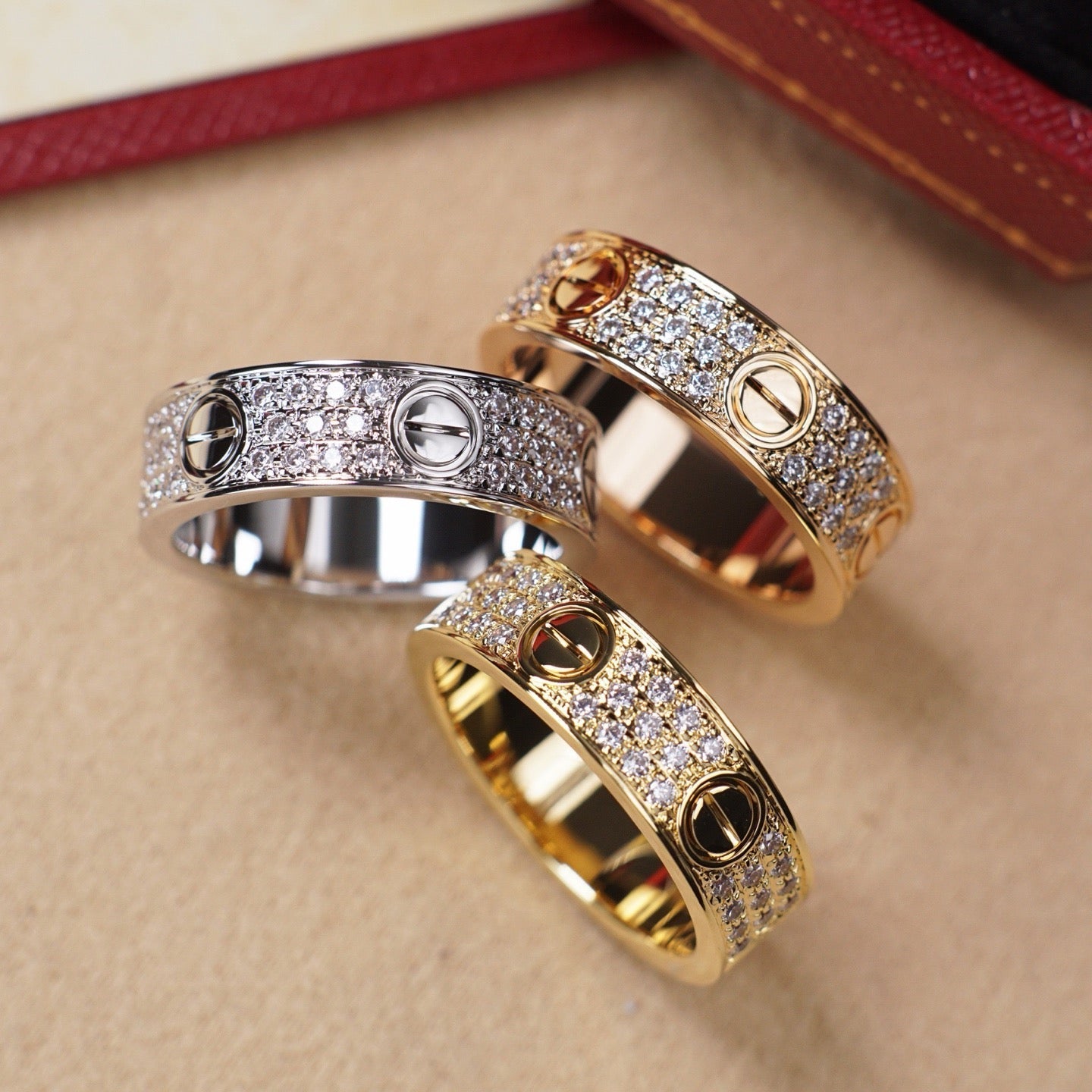 [Dawnora Jewelry]LOVE RING 5.5MM DIAMONDS PAVED