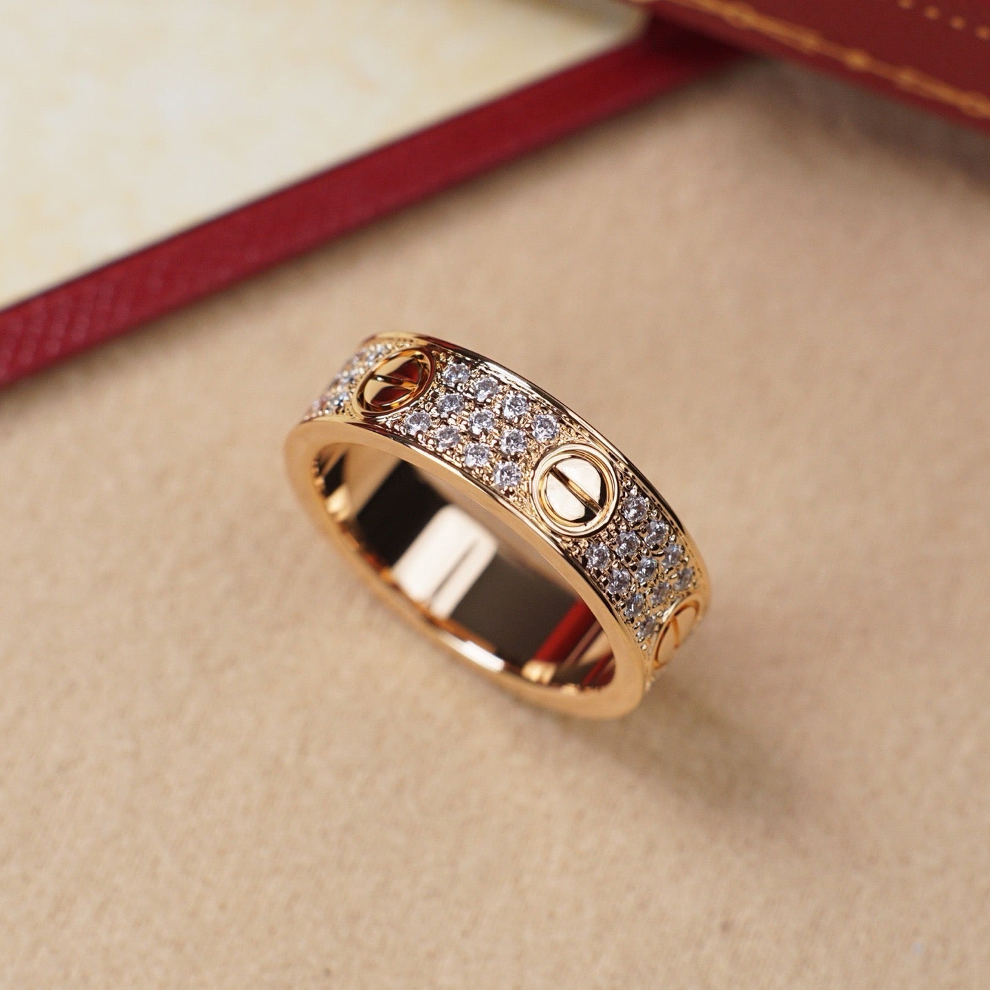 [Dawnora Jewelry]LOVE RING 5.5MM DIAMONDS PAVED
