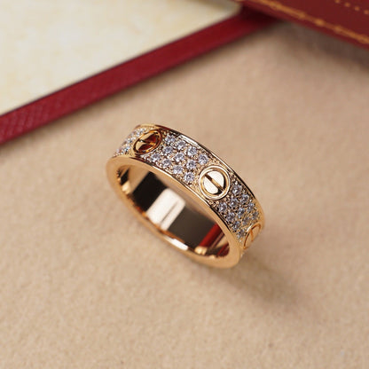 [Dawnora Jewelry]LOVE RING 5.5MM DIAMONDS PAVED