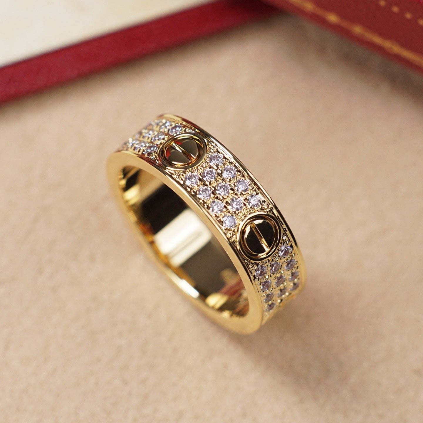 [Dawnora Jewelry]LOVE RING 5.5MM DIAMONDS PAVED