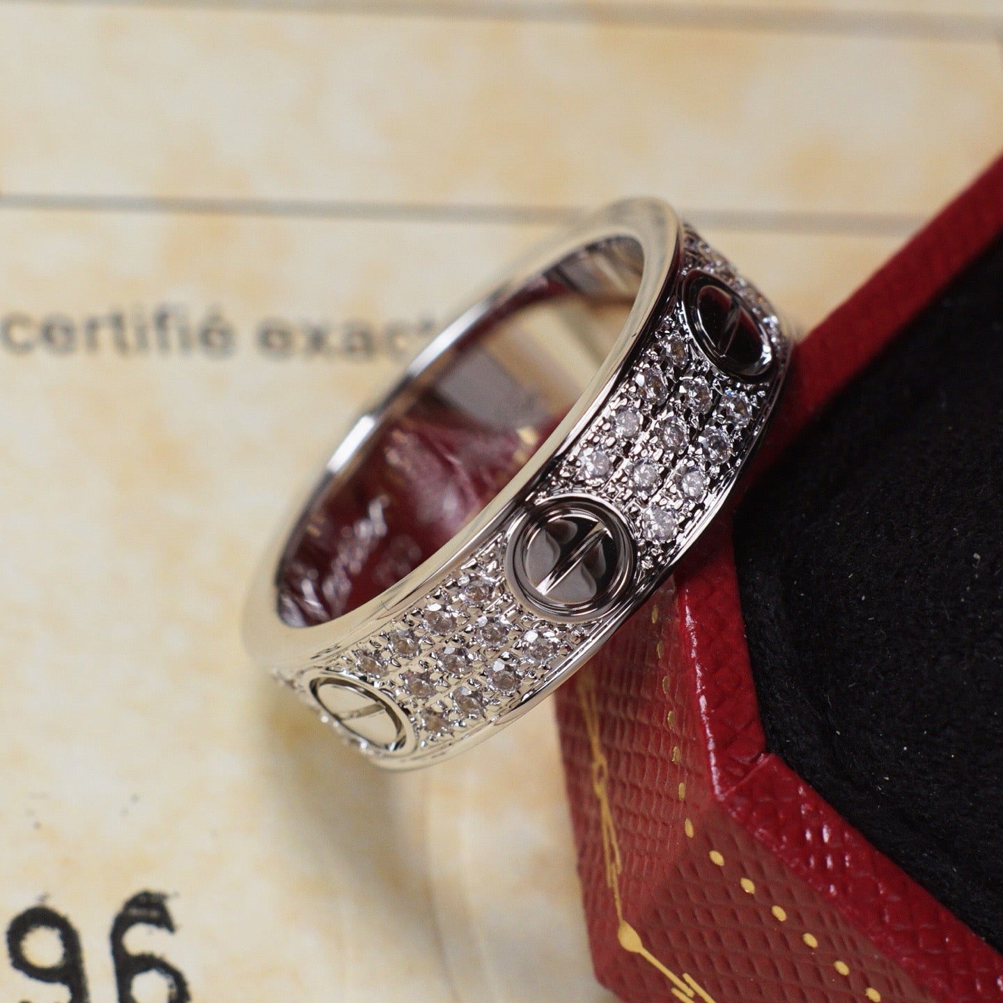 [Dawnora Jewelry]LOVE RING 5.5MM DIAMONDS PAVED