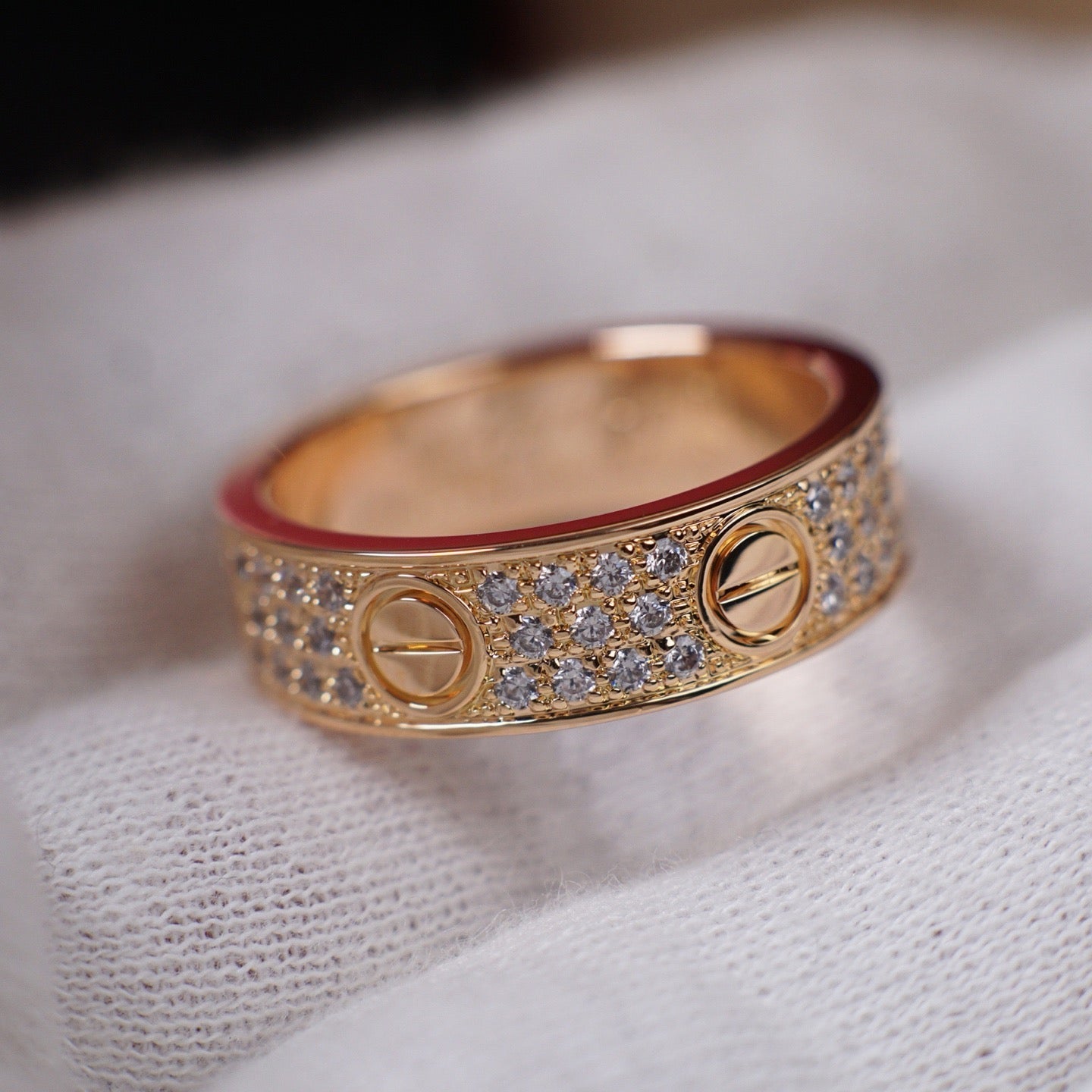 [Dawnora Jewelry]LOVE RING 5.5MM DIAMONDS PAVED