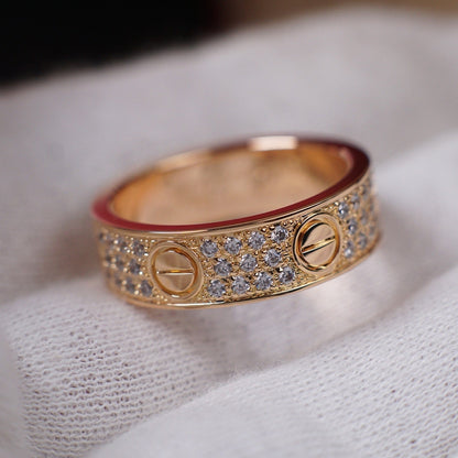 [Dawnora Jewelry]LOVE RING 5.5MM DIAMONDS PAVED