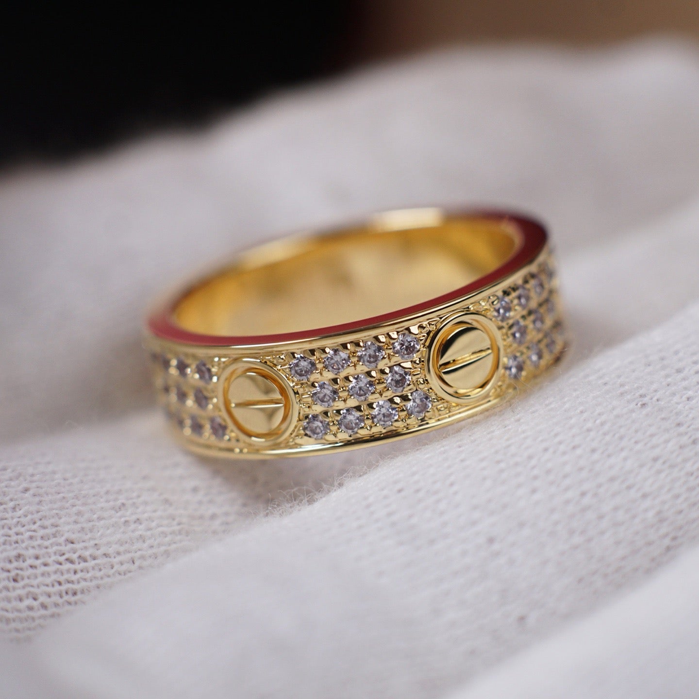[Dawnora Jewelry]LOVE RING 5.5MM DIAMONDS PAVED