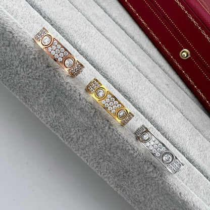 [Dawnora Jewelry]LOVE 5.5MM FULL-PAVE 6-DIAMOND RING