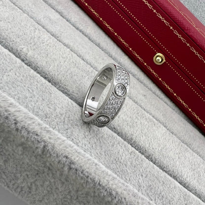 [Dawnora Jewelry]LOVE 5.5MM FULL-PAVE 6-DIAMOND RING