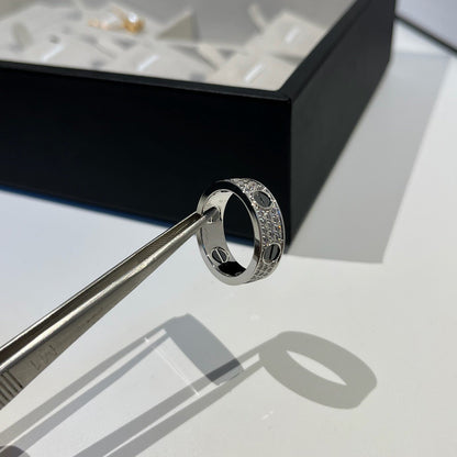 [Dawnora Jewelry]LOVE RING 5.5MM DIAMONDS PAVED CERAMIC