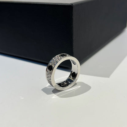 [Dawnora Jewelry]LOVE RING 5.5MM DIAMONDS PAVED CERAMIC